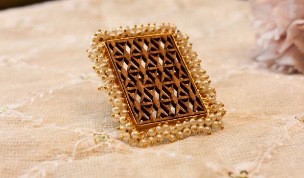 Wooden Pearl Ring