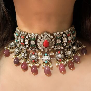 Ahalya Navratna Polki Choker Necklace Set