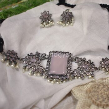 Prerna Oxidised Stone Choker Set