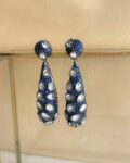 Hailey Pavé Drop Earrings - Sapphire Blue