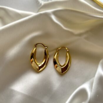 Heather Gold Teardrop Hoop Earrings