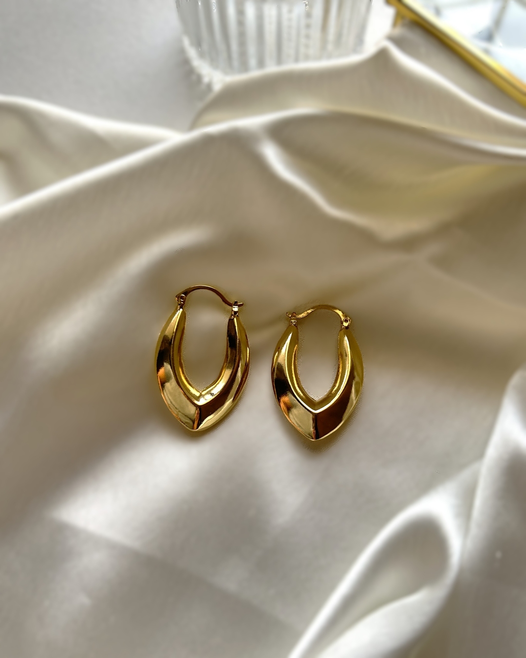 Heather Gold Teardrop Hoop Earrings