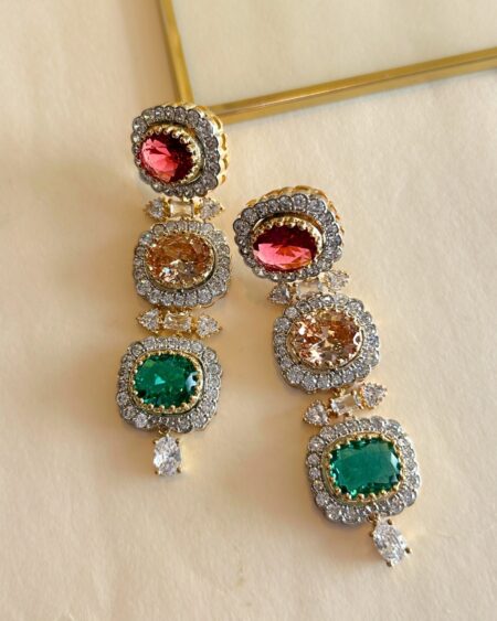 Kayra Multicolour Gemstone Statement Earrings