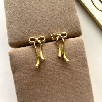 Taylor Anti-Tarnish Ribbon Bow Earrings