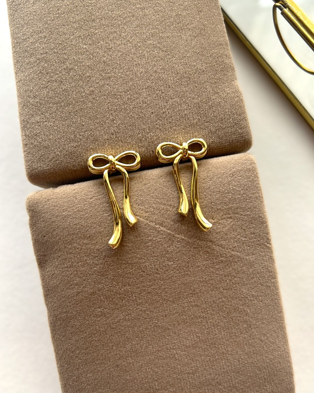 Taylor Anti-Tarnish Ribbon Bow Earrings