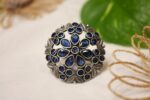 Rayana Silver Oxidised Ring - Blue