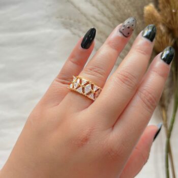 Geometric CZ Statement Band Ring