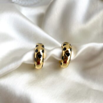 Aces Anti-Tarnish Black Heart Hoops