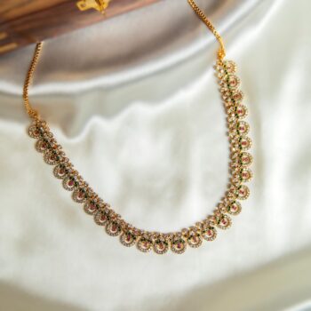 Akshata Delicate American Diamond Necklace Set