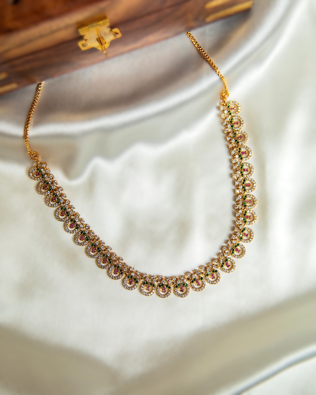 Akshata Delicate American Diamond Necklace Set