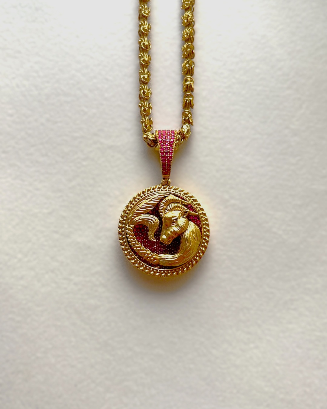 Aries Zodiac Pendant Chain - Magenta