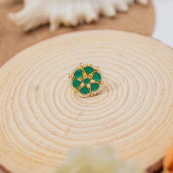 Athiya Flower Ring - Green