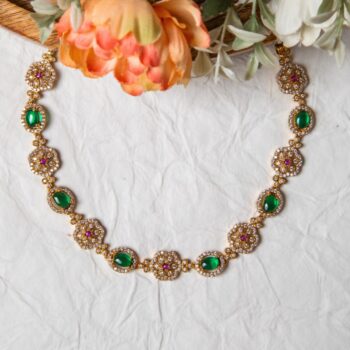 Banvi Floral Diamond Necklace Set