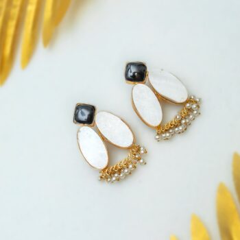 Bahaara Black & White Earrings