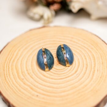 Bianca Enamelled Studs - Blue