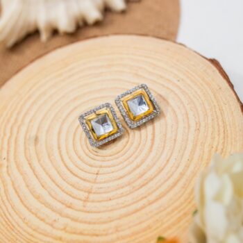 Chitra Square Polki Earrings