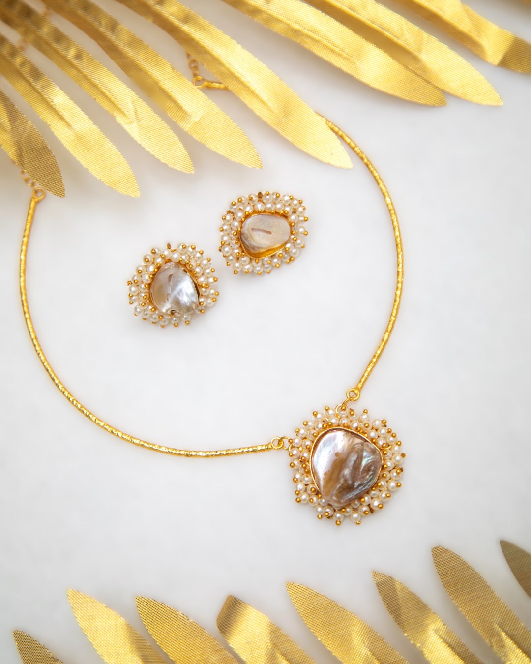Delnaz MOP Necklace Set