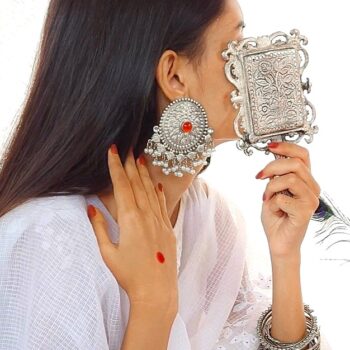 Dimple Round SLA Earrings - Orange