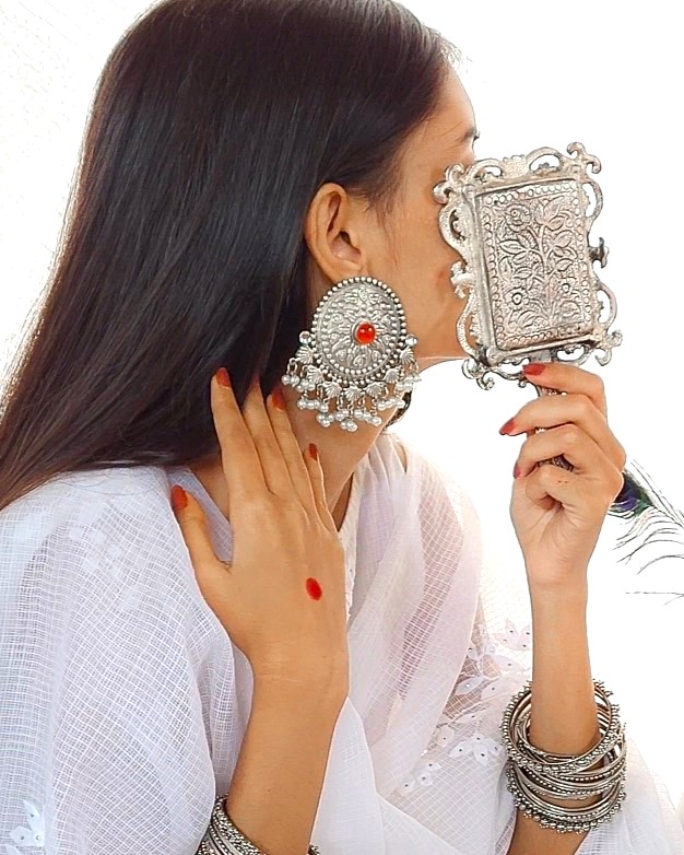 Dimple Round SLA Earrings - Orange