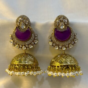 Gulnaaz Polki Jhumkas - Purple