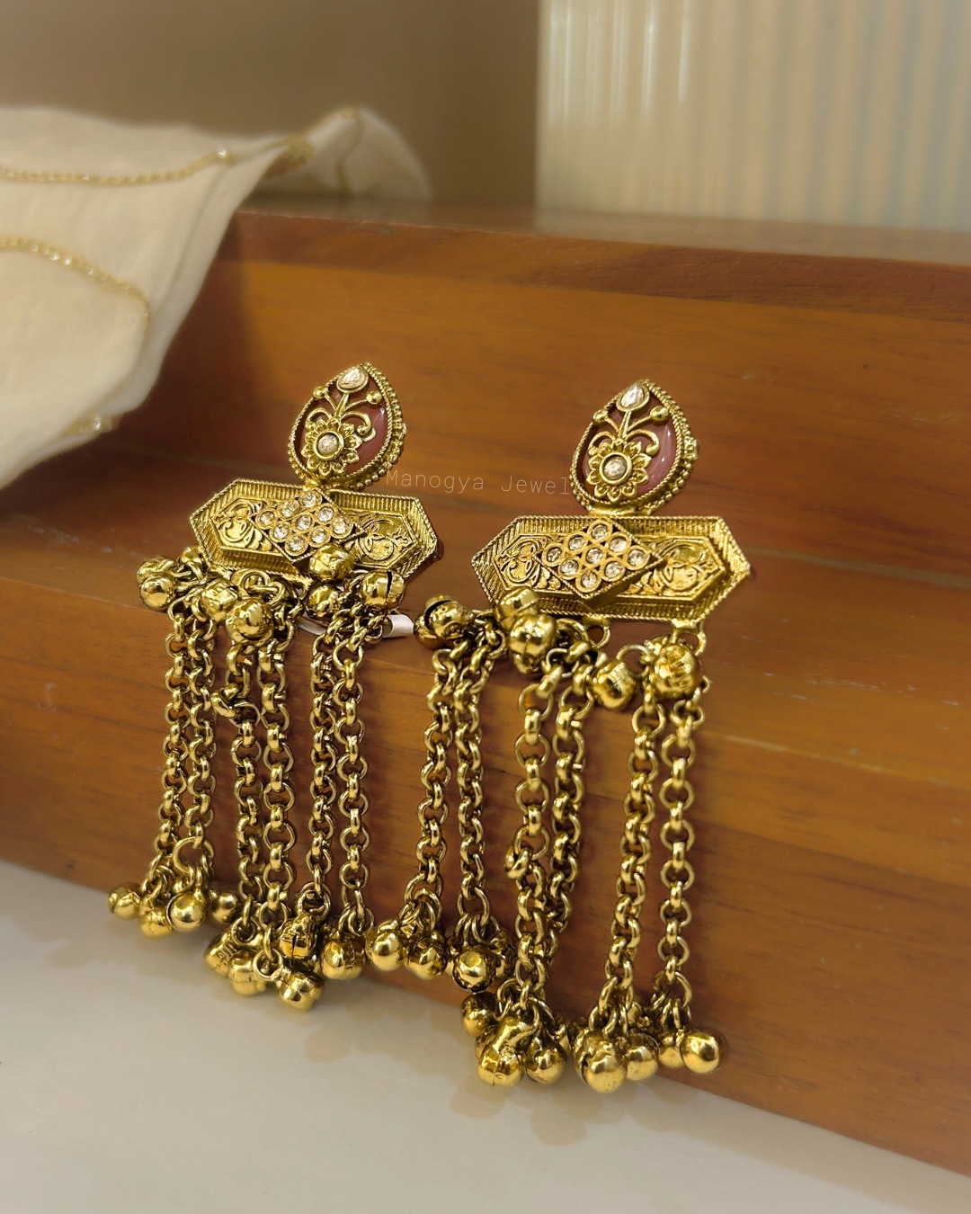 Heer Ghungroo Earrings - Pink
