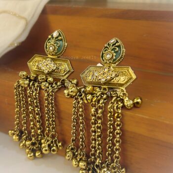 Heer Ghungroo Earrings - Mint Blue
