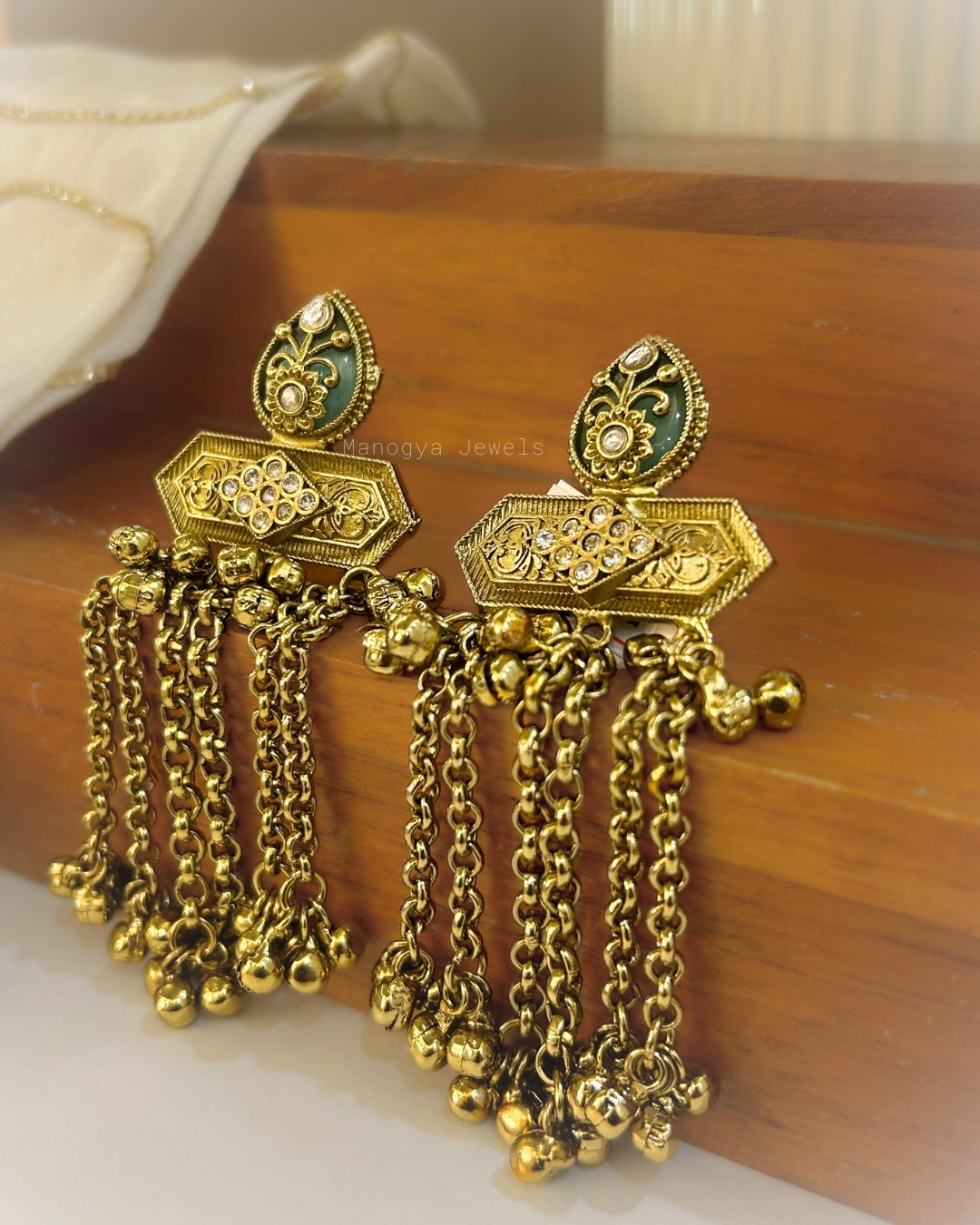 Heer Ghungroo Earrings - Mint Blue
