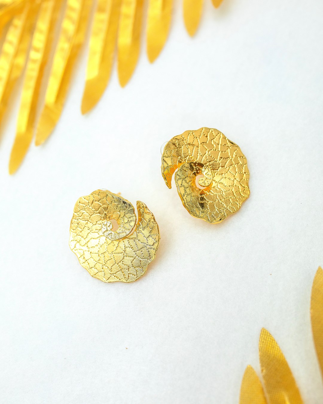 Isra Gold Stud Earrings