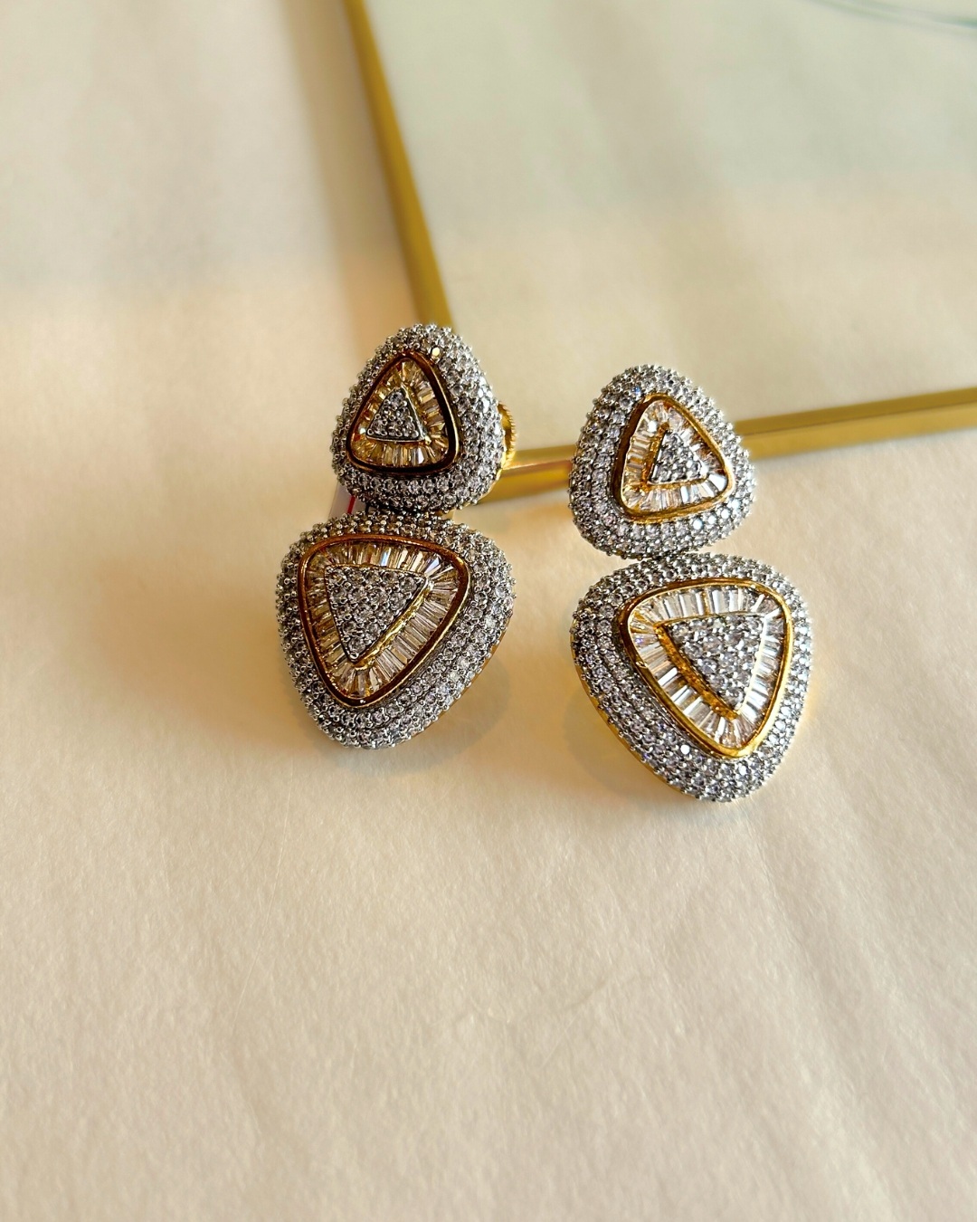 Jenny Diamond Baguette Geometric Drop Earrings