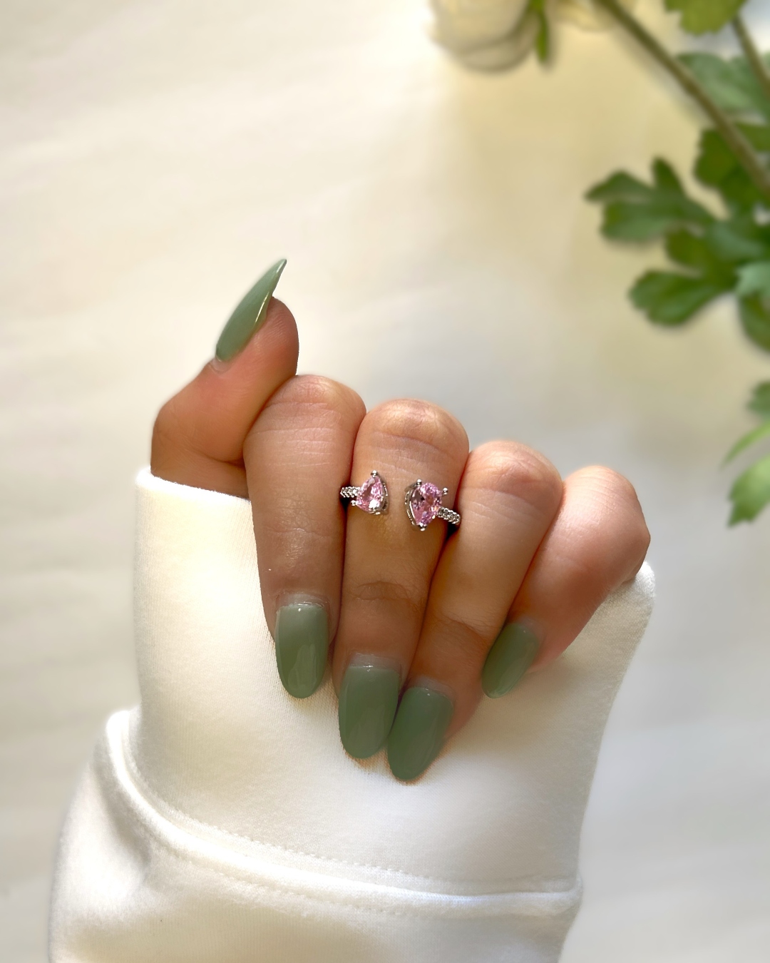 Jisoo Dual-Stone Ring - Pink