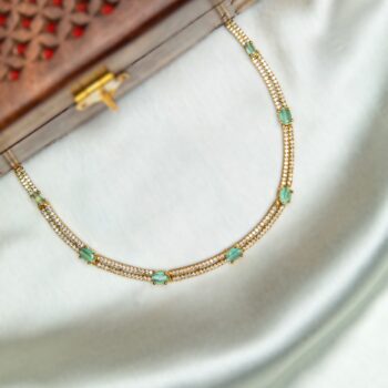 Juhi Sleek AD Necklace - Mint Blue