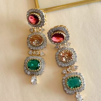 Kayra Multicolour Gemstone Statement Earrings