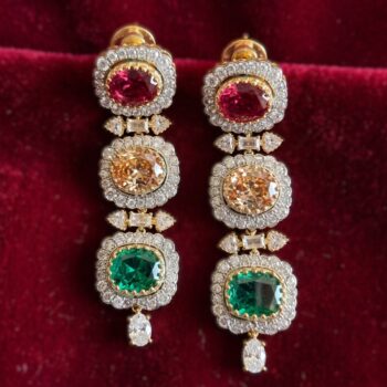Kayra Multicolour Gemstone Statement Earrings