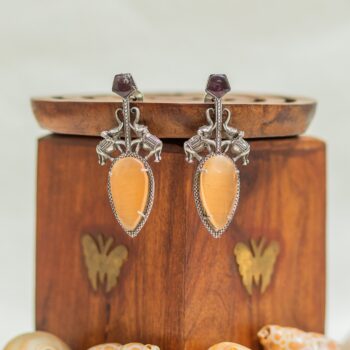 Lavanya SLA Earrings - Peach/Purple