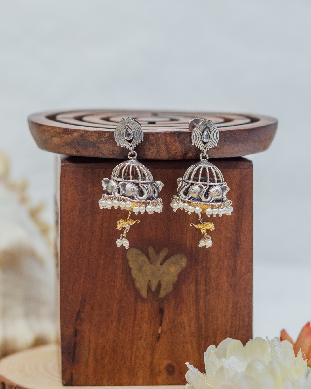 Leela Elephant Face Jhumki
