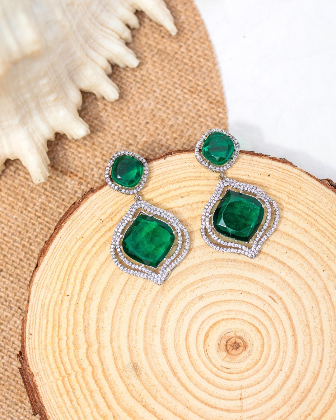 Leisha AD Earrings - Green