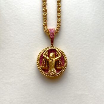 Libra Zodiac Pendant Chain - Magenta
