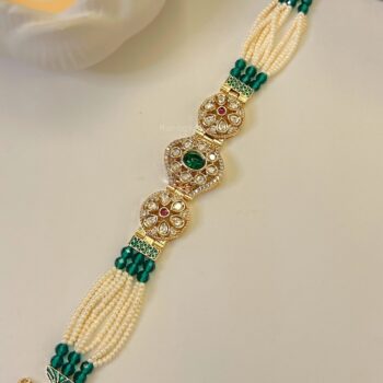 Manjari Polki Gajra Bracelet - Green