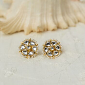 Manohari Kundan Studs - White