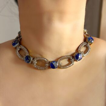Martina Link Choker Necklace Set - Blue