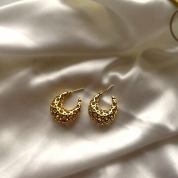Megan Honeycomb Semi-Hoop Earrings