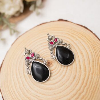 Miray Stone Earrings - Black