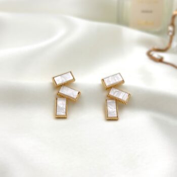 NYC Abstract Studs - White