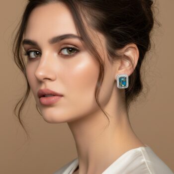 Nafisa Marble Studs - Blue
