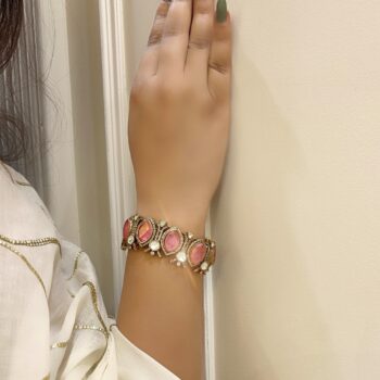 Parampara Doublet Stone Bracelet - Pink
