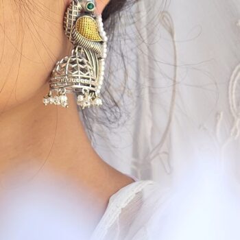Pranshi Parrot Earrings - Green