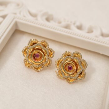 Rosalia Studs - Magenta