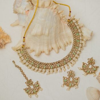 Roshni Necklace Set - Seagreen