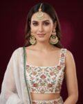 Shaima Mint Green Earrings & Maang Tika Combo