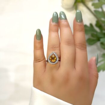 Solstice Stardust Yellow Diamond Ring - Silver